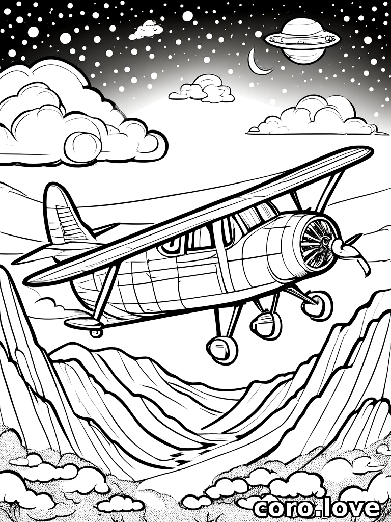 airplane coloring page - Airplane