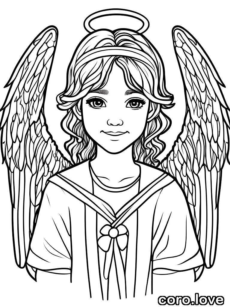 angel coloring page - Cute Angel