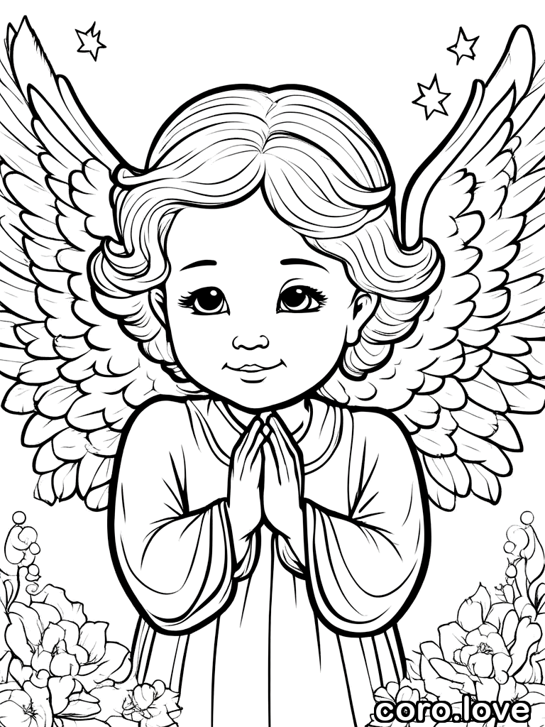 Free Angel coloring page for printing