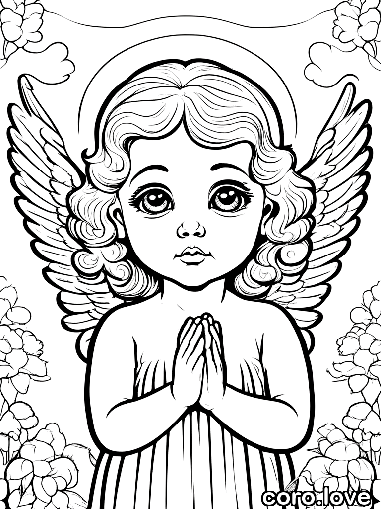 Free Angel coloring page for printing