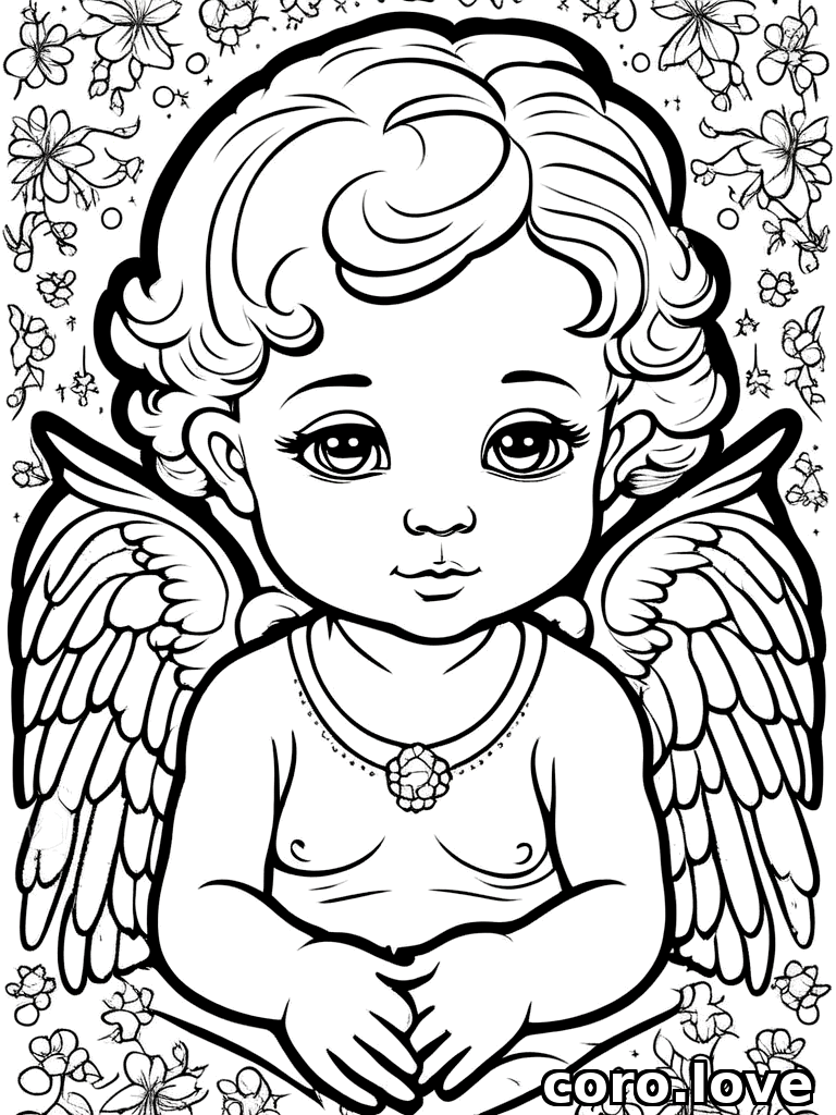 angel coloring page - Baby Angel