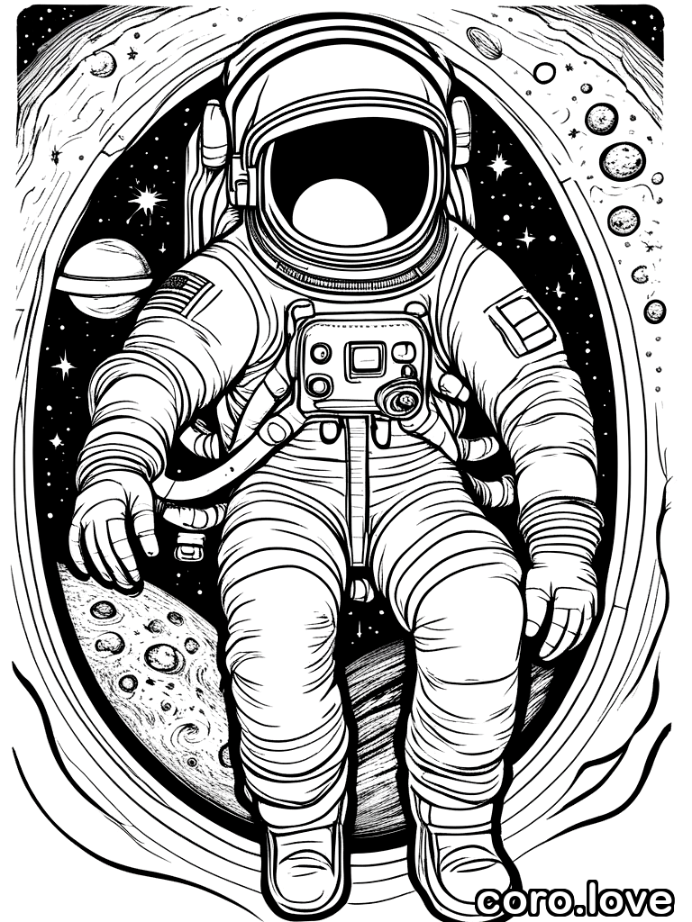 astronaut coloring page - Astronaut