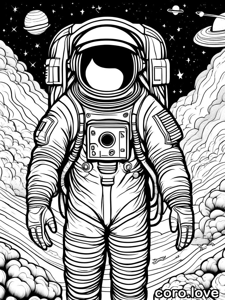 astronaut coloring page - Astronaut