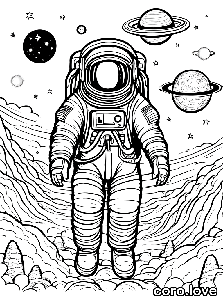 astronaut coloring page - Astronaut