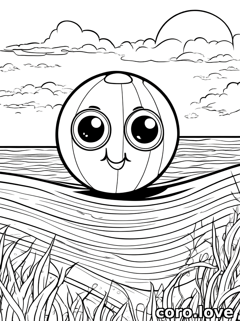 ball coloring page - Ball