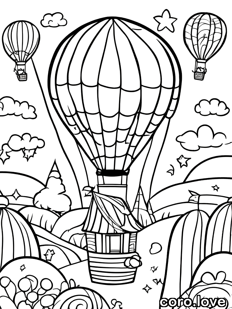 balloon coloring page - Cute Balloon