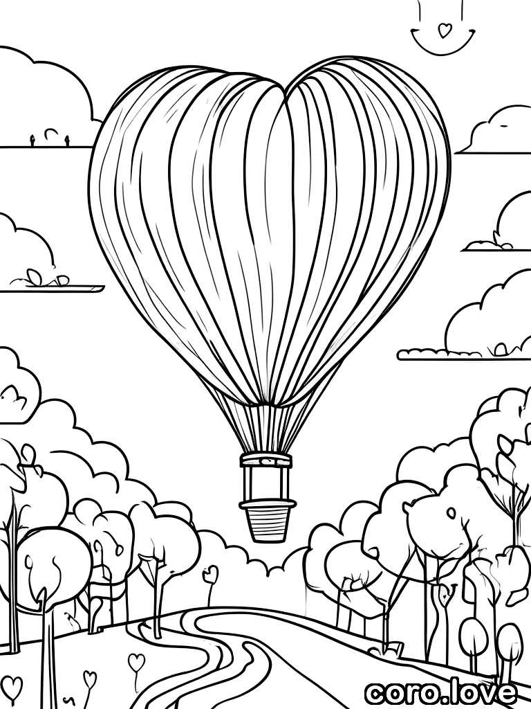 balloon coloring page - Cute Balloon