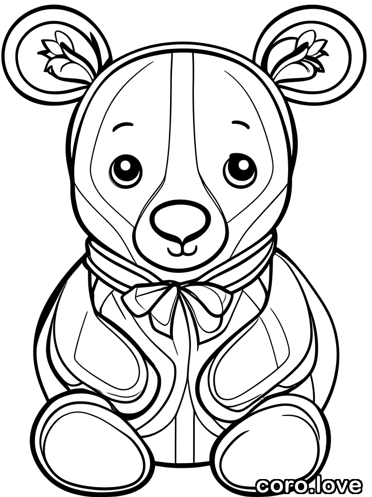 bear coloring page - Sweet Bear