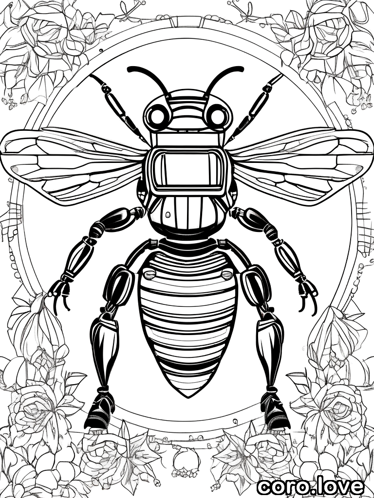 bee coloring page - Bee