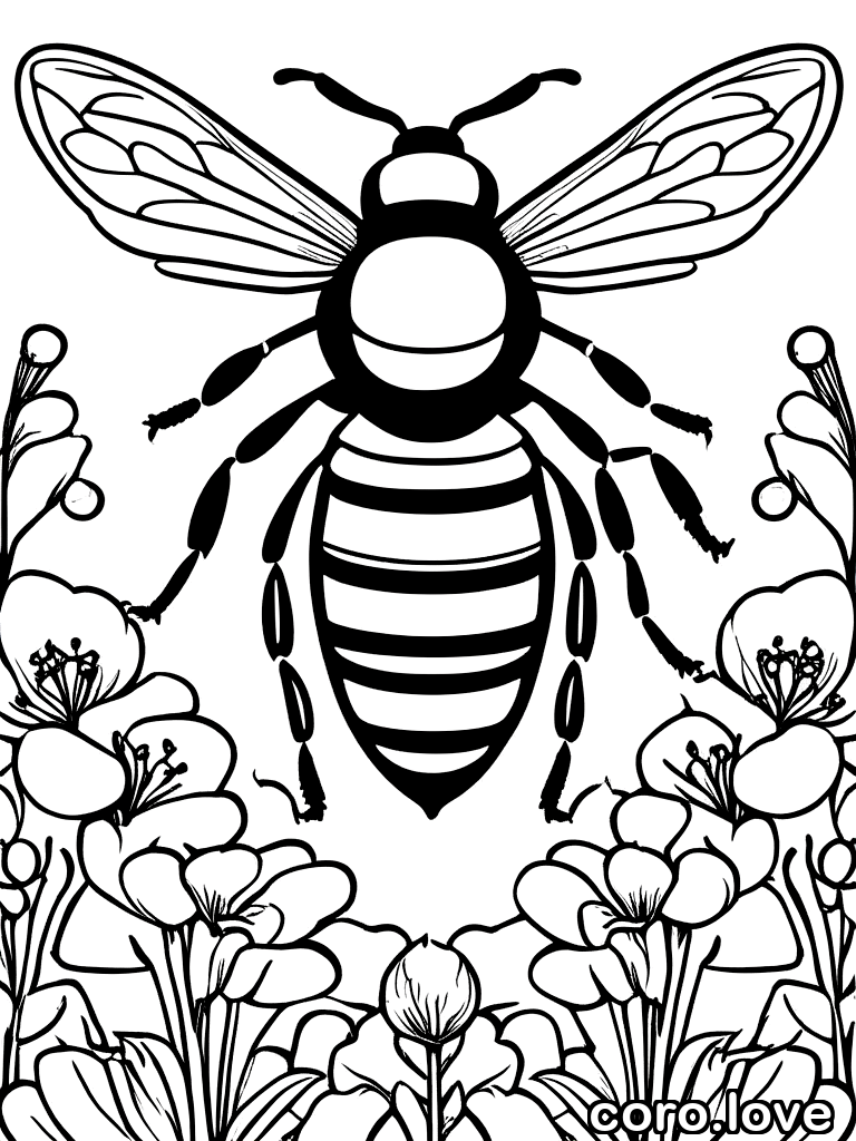 bee coloring page - Bee