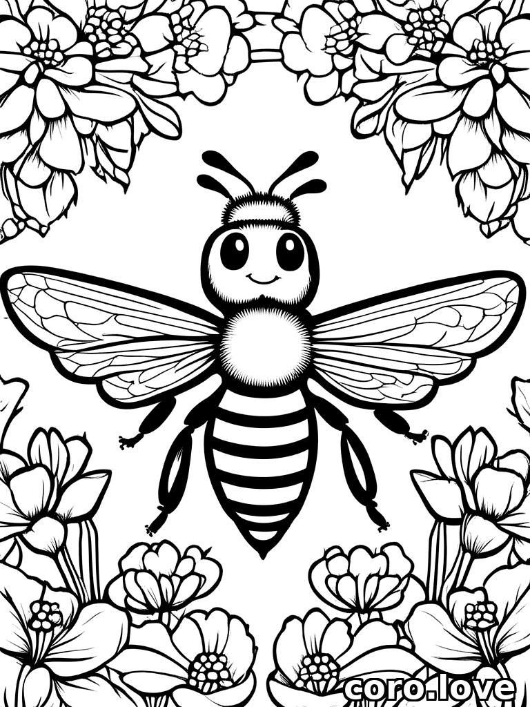 bee coloring page - Bee