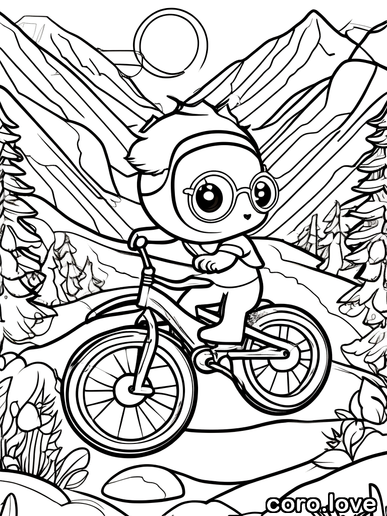 bicycle coloring page - Adorable Bicycle