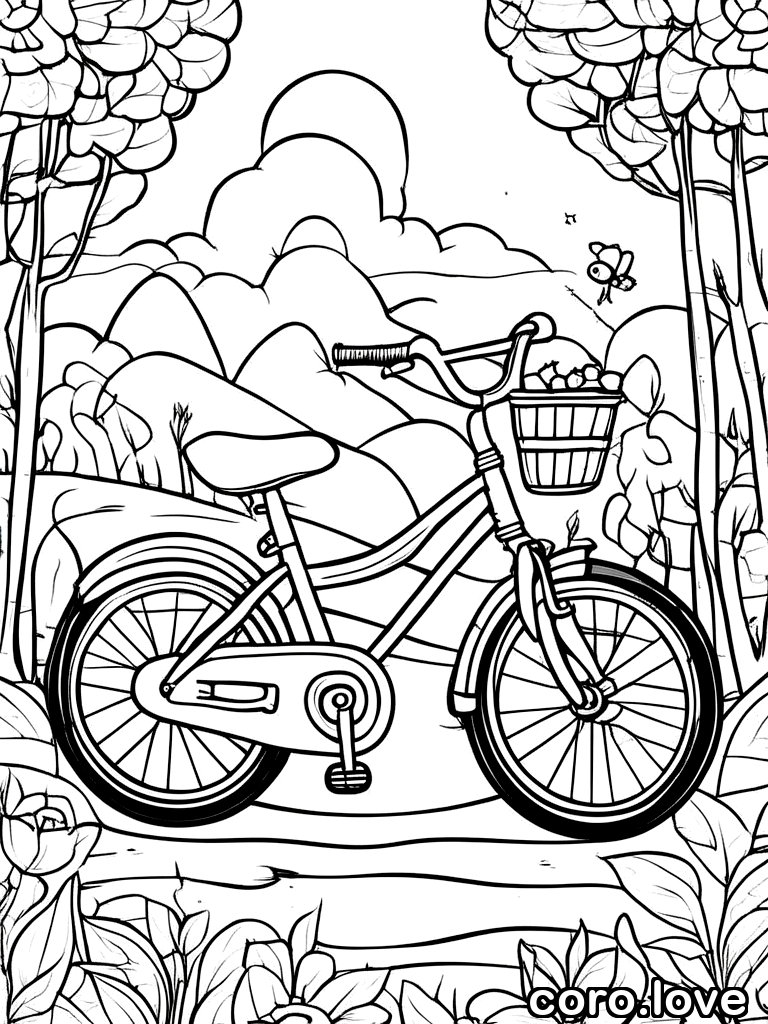 bicycle coloring page - Bicycle