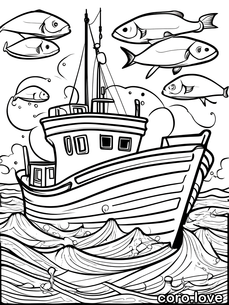 boat coloring page - Boat