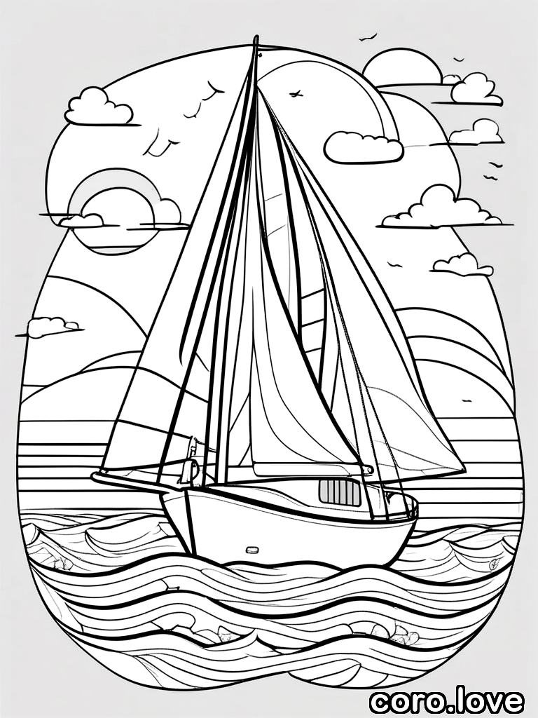 boat coloring page - Boat