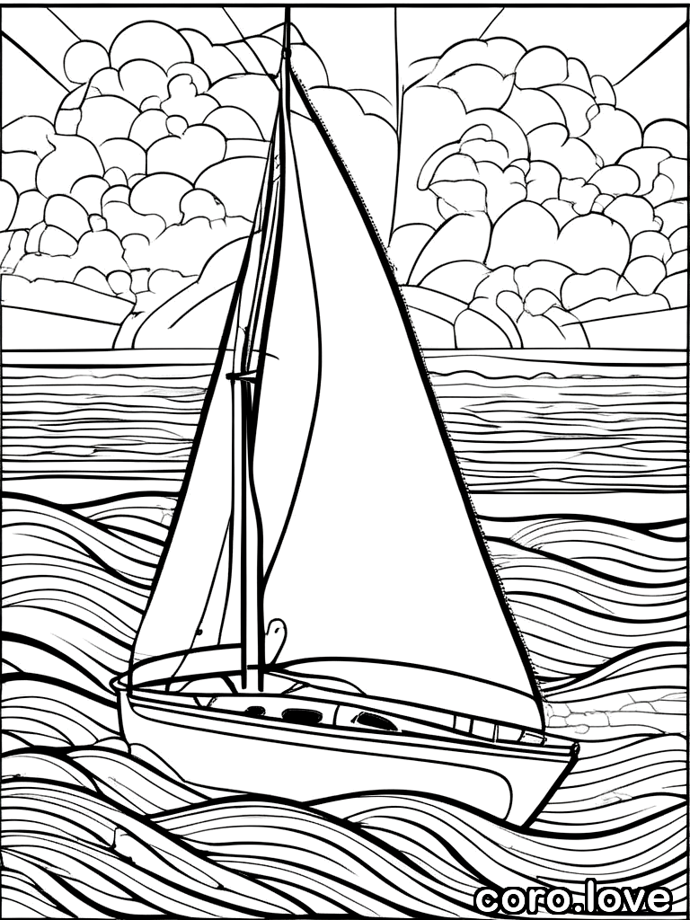 boat coloring page - Boat
