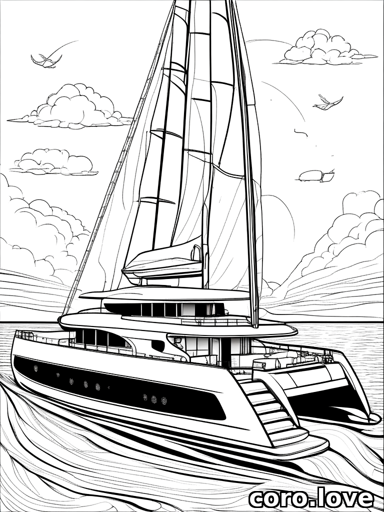 Boat coloring page - Boat