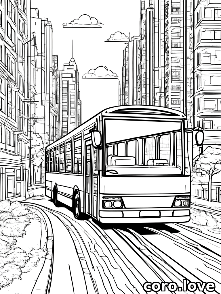 bus coloring page - Bus