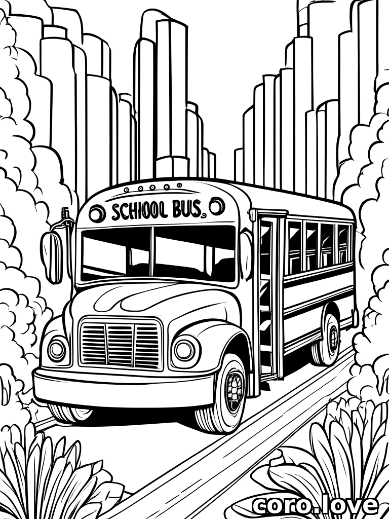 bus coloring page - Bus