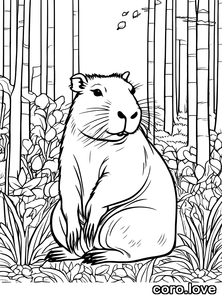 capybara coloring page - Capybara