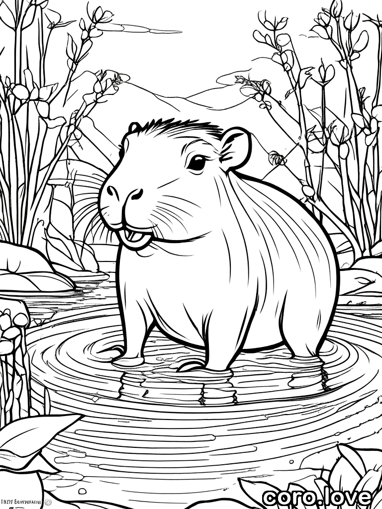 capybara coloring page - Capybara