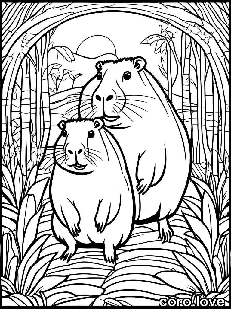 capybara coloring page - Capybara