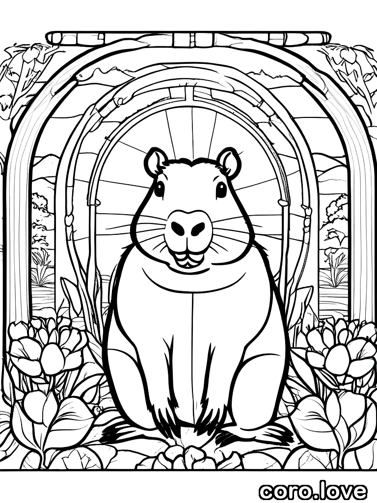 capybara coloring page - Cute Capybara