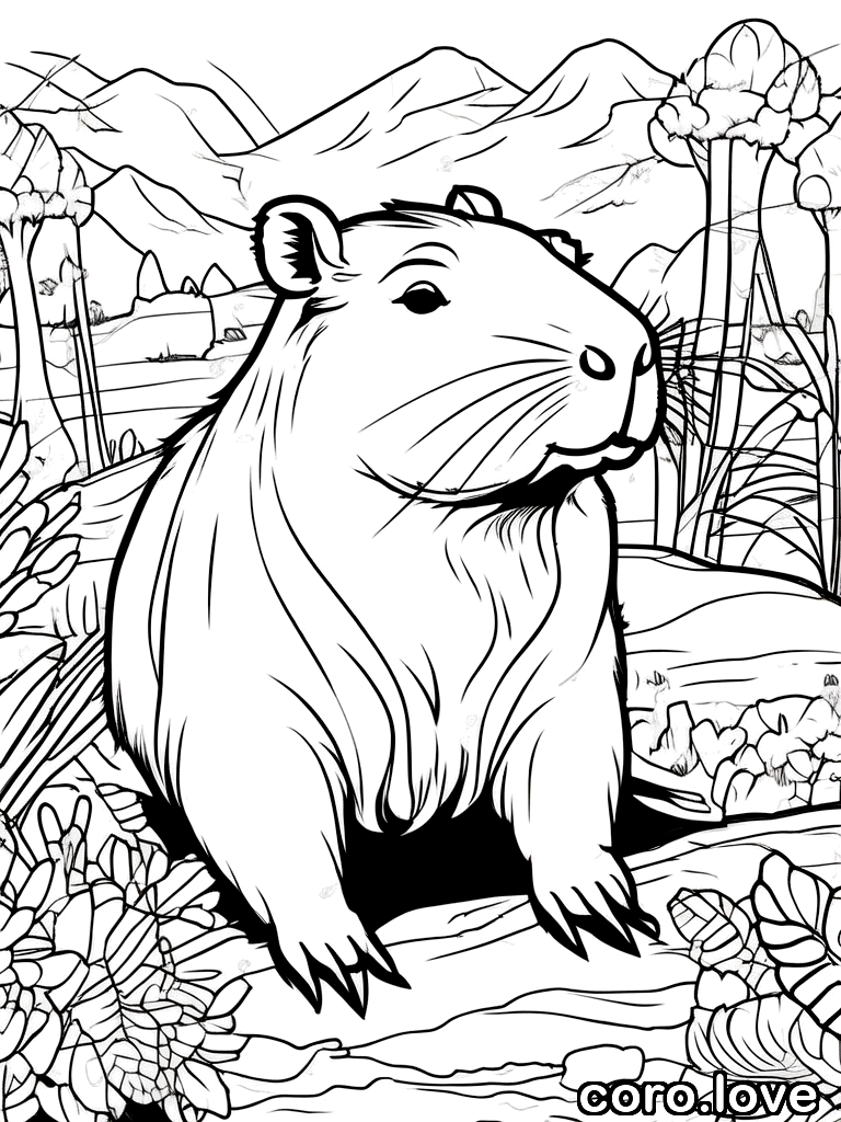 Capybara coloring page - Capybara