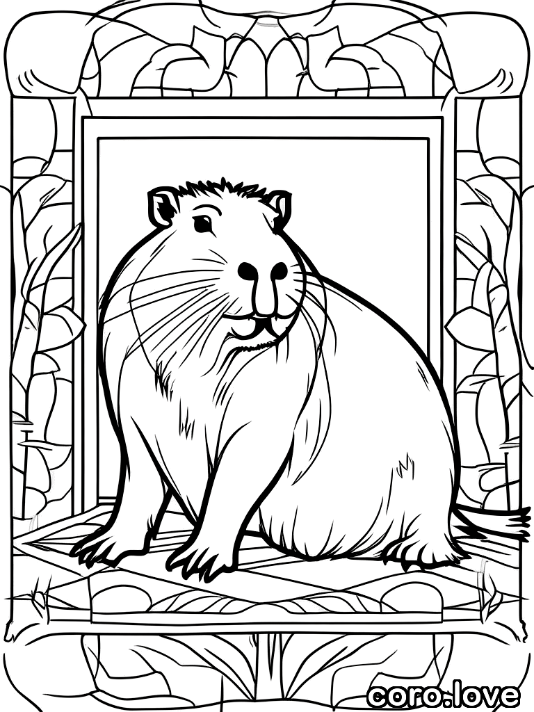 capybara coloring page - Adorable Capybara
