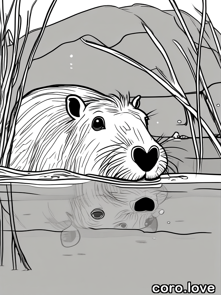 Capybara coloring page - Capybara