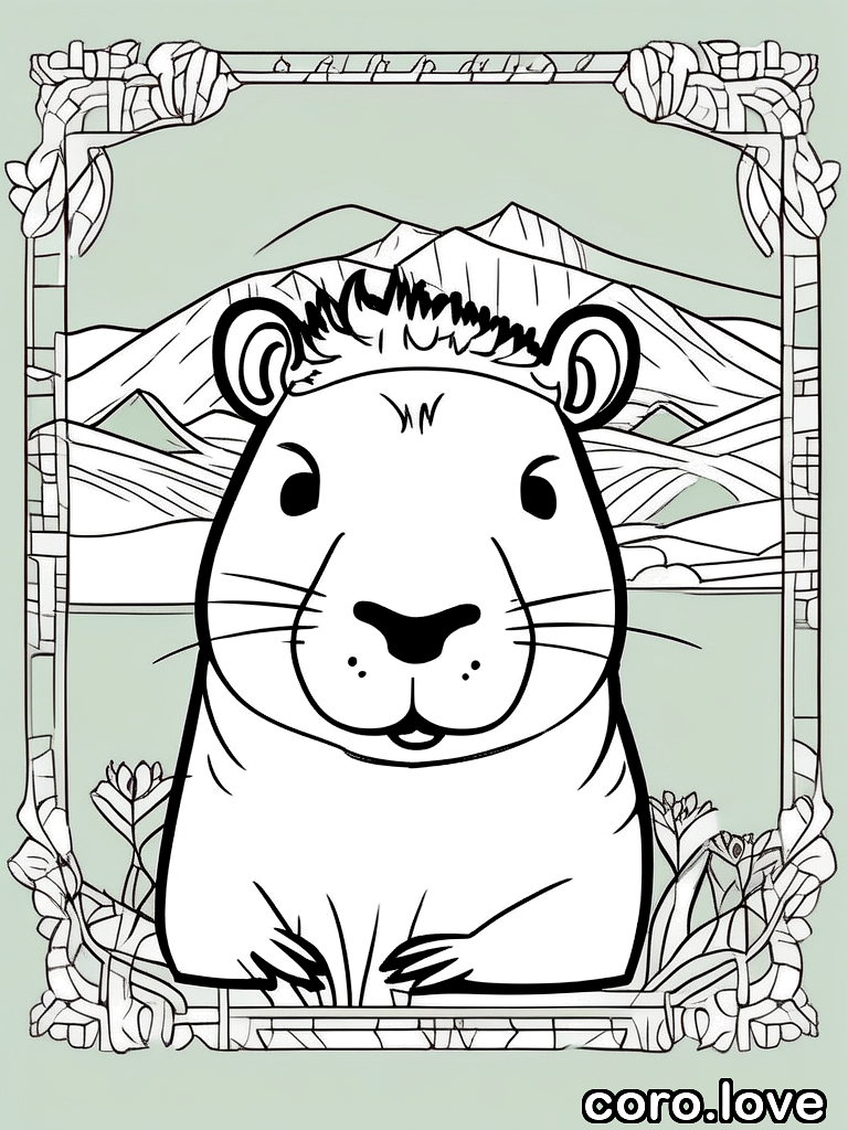 capybara coloring page - Cute Capybara