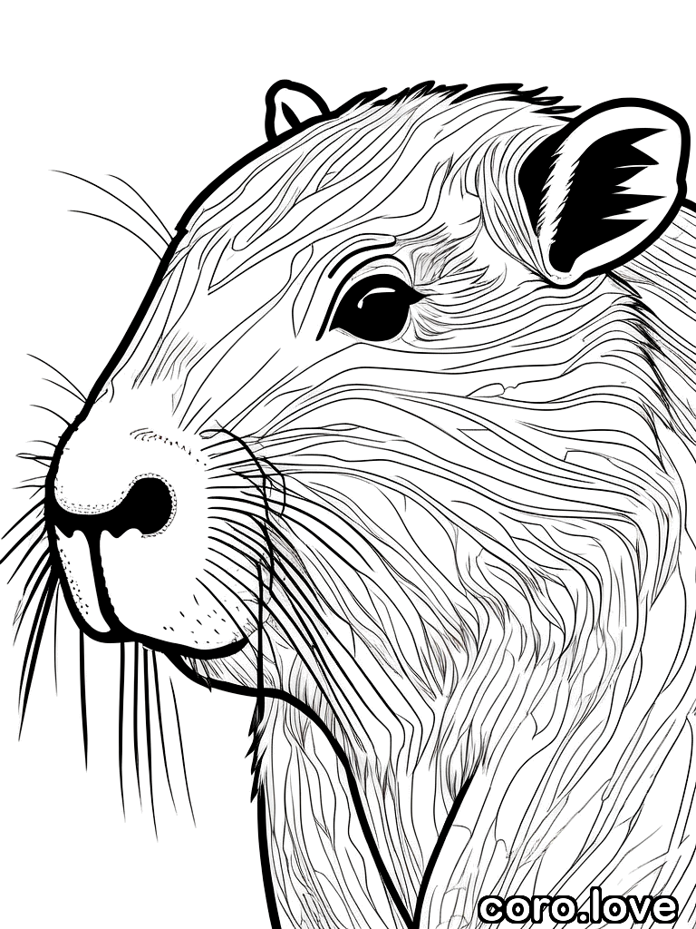 capybara coloring page - Cute Capybara