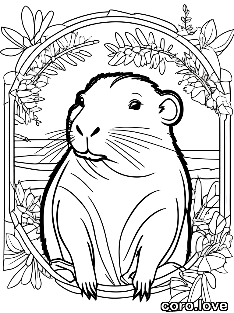 capybara coloring page - Capybara