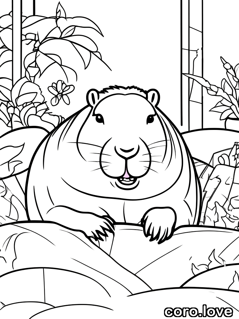 capybara coloring page - Cute Capybara