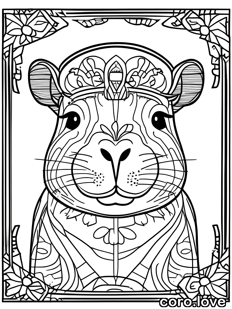 Capybara coloring page - Cute Capybara