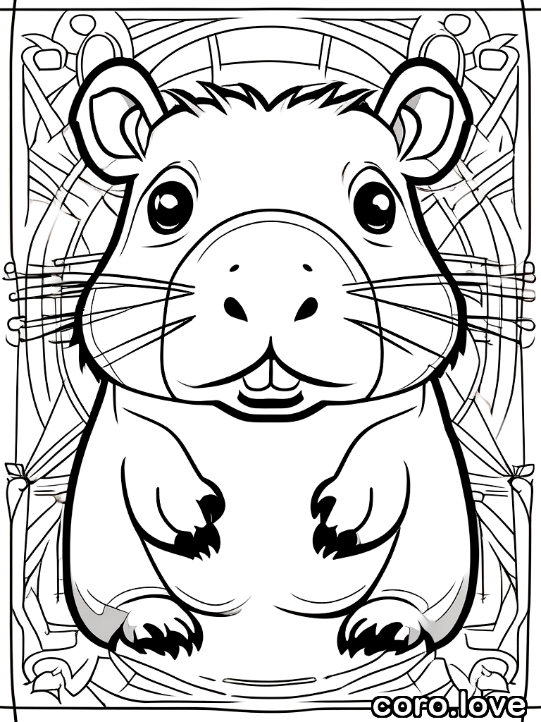 Capybara coloring page - Cute Capybara