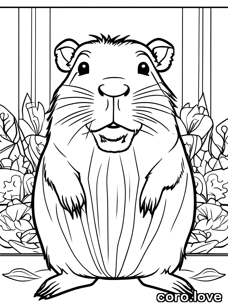 capybara coloring page - Cute Capybara