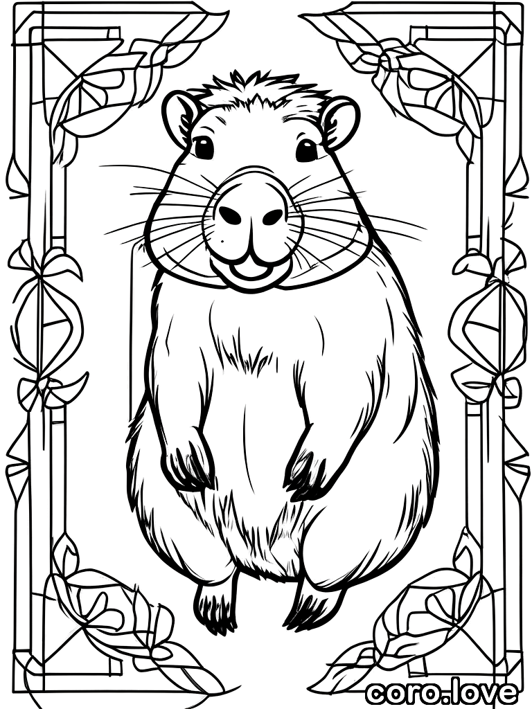 capybara coloring page - Cute Capybara