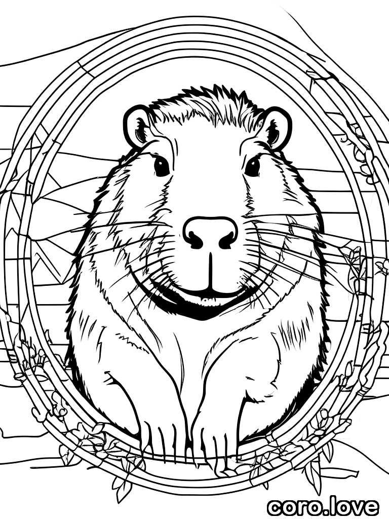 capybara coloring page - Capybara