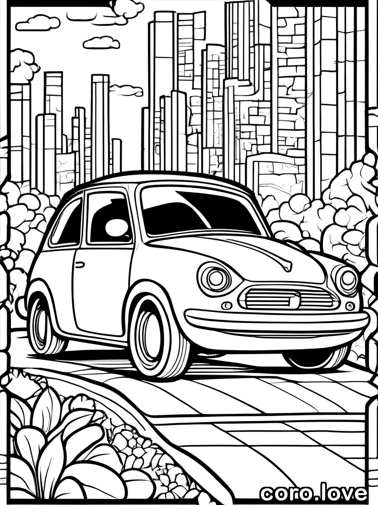 car coloring page - Cute Car