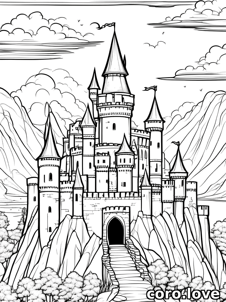castle coloring page - Castle
