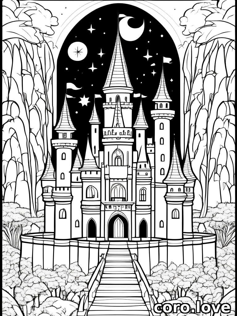 castle coloring page - Castle