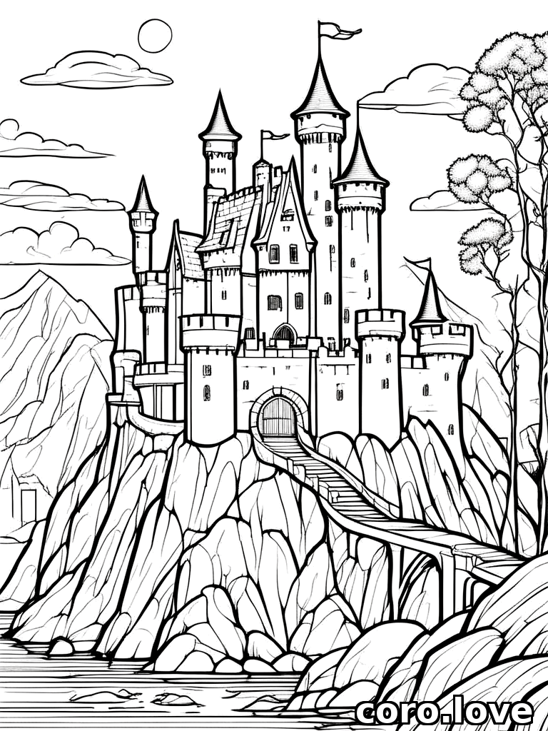 castle coloring page - Castle