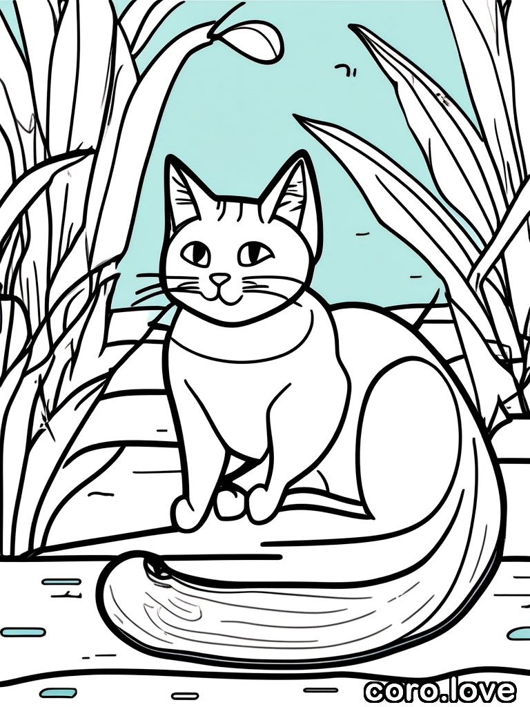 cat coloring page - Sweet Cat