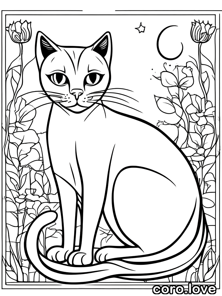cat coloring page - Cat