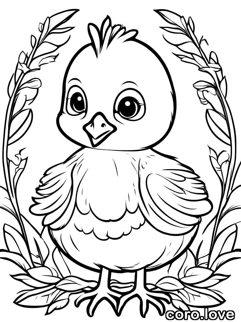 chicken coloring page - Cute Chicken