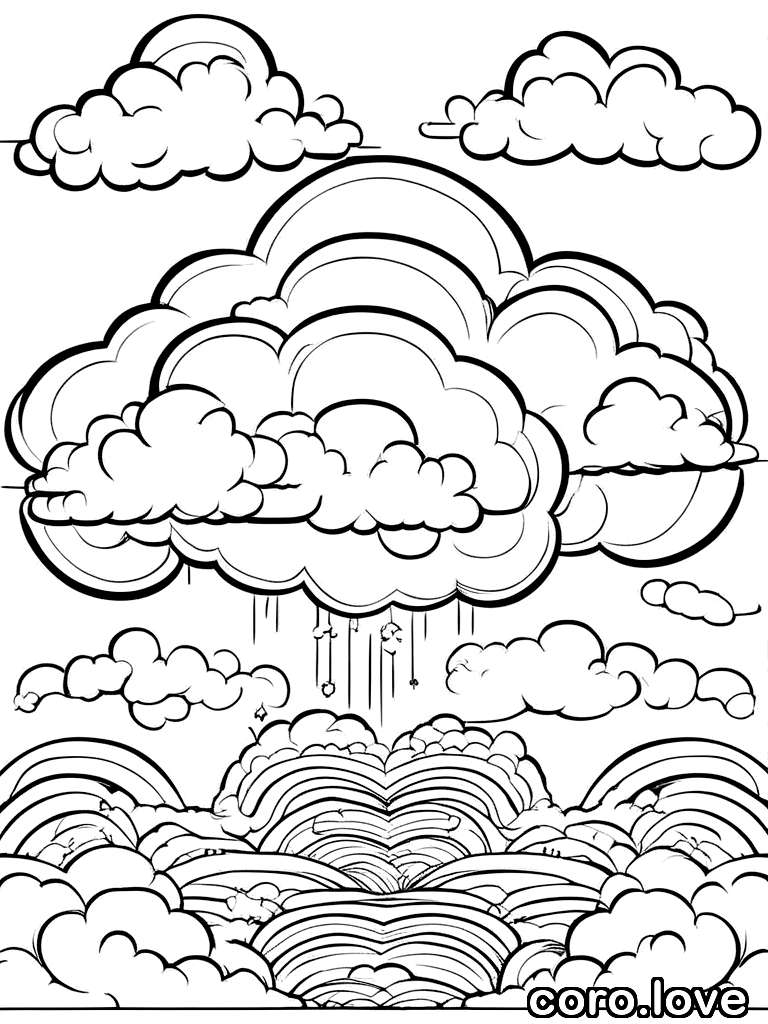 cloud coloring page - Cloud