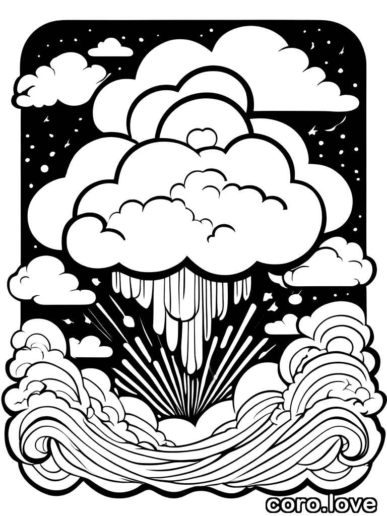 cloud coloring page - Cloud
