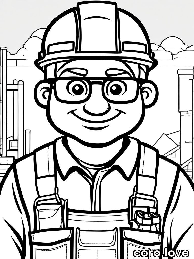 construction_worker coloring page - Construction Worker