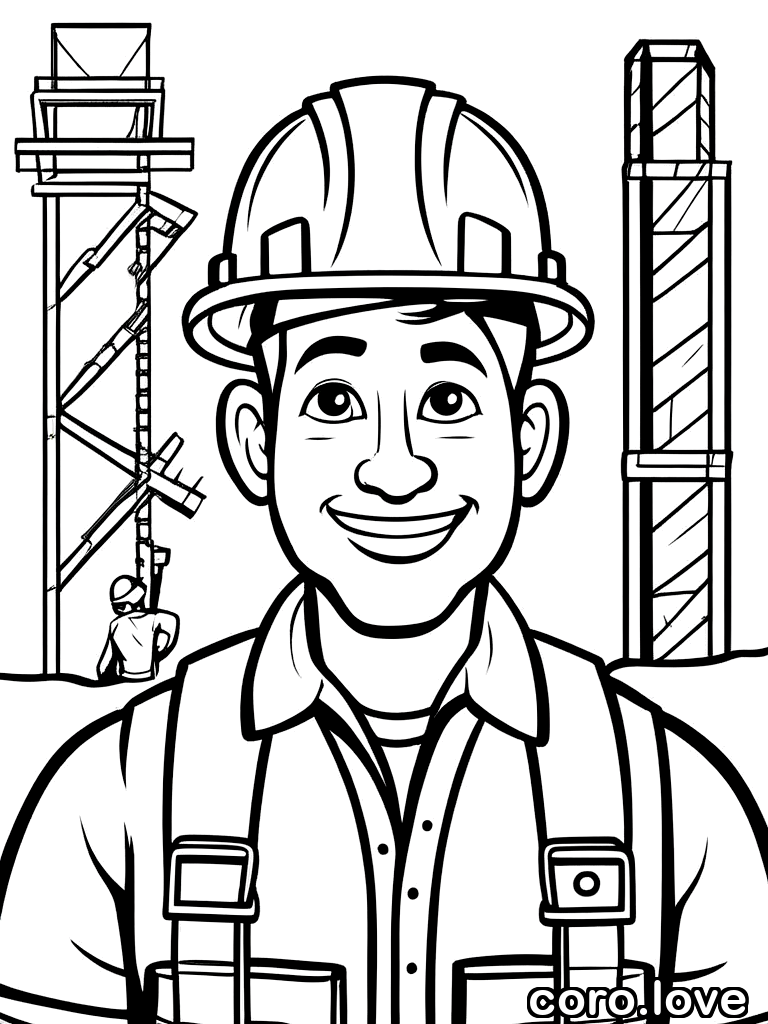 construction_worker coloring page - Construction Worker